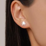 Tiny Octopus Stud Earrings in Sterling Silver