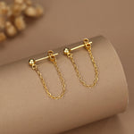 Ball Chain Earrings in Sterling Silver, Silver or Gold, Tiny Ear Jacket, Dainty Jewellery
