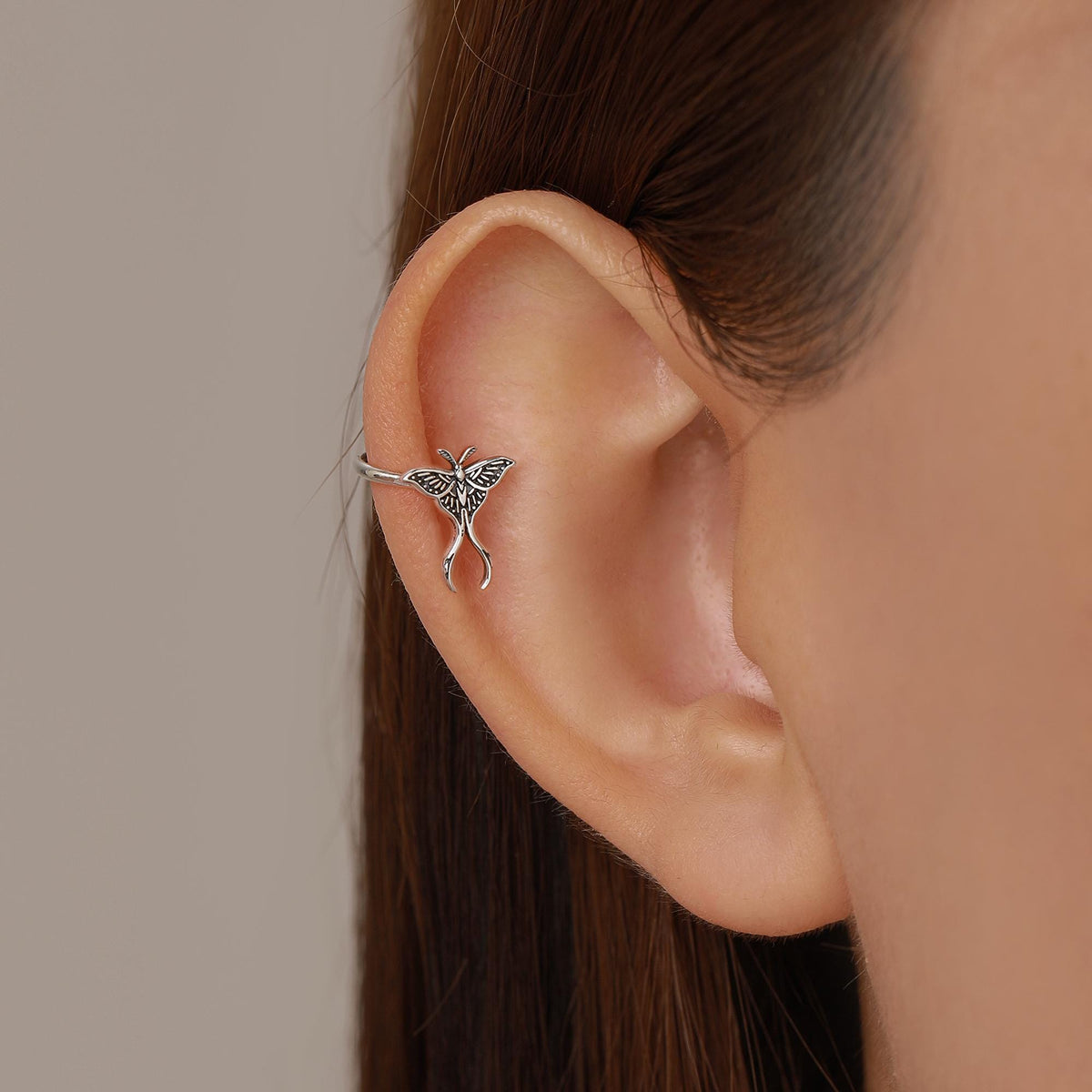 Sterling Silver Luna Moth Ear Cuff