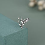 Sterling Silver Crane Ear Cuff