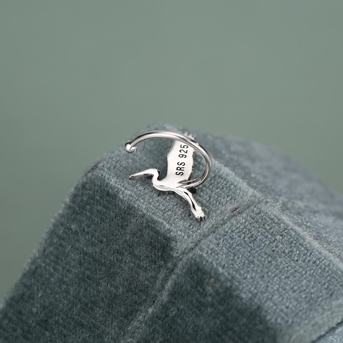 Sterling Silver Crane Ear Cuff