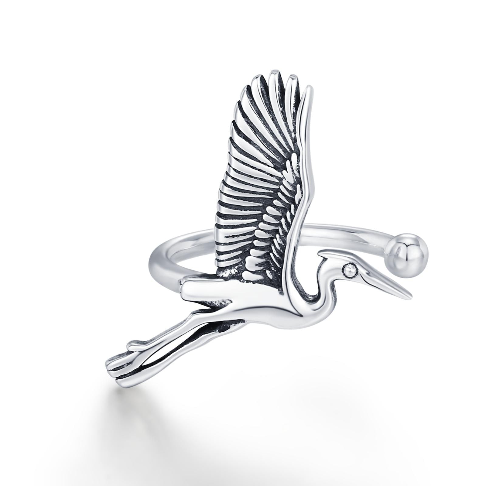 Sterling Silver Crane Ear Cuff