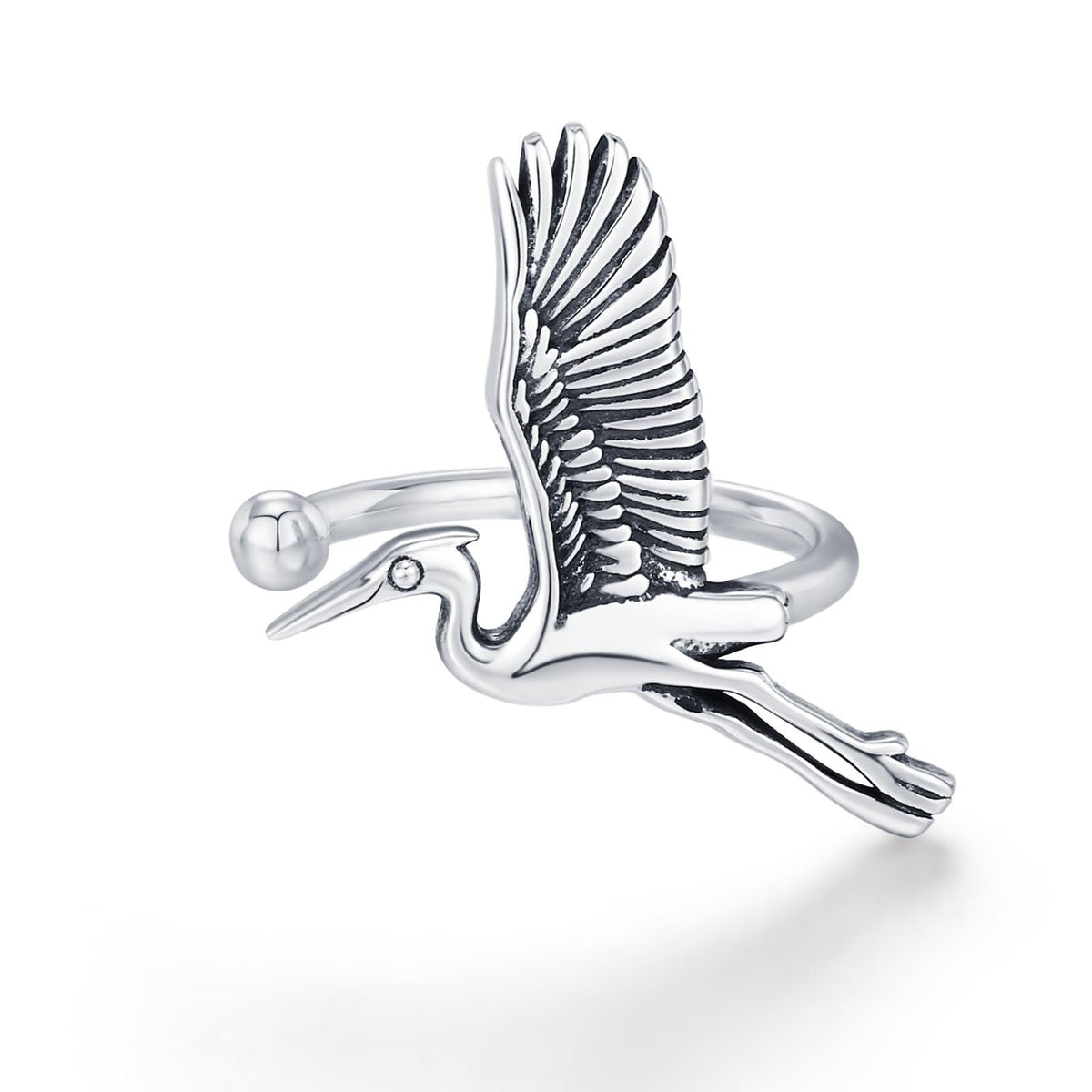 Sterling Silver Crane Ear Cuff