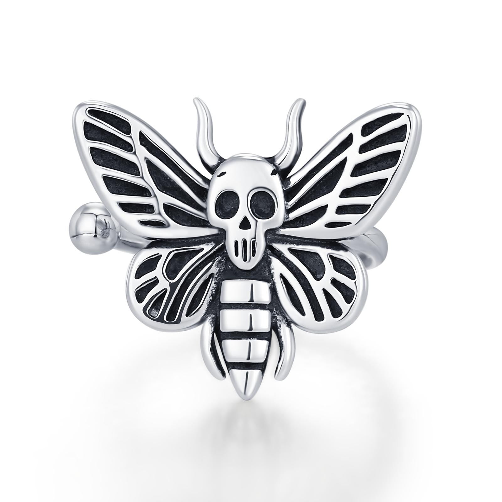 Sterling Silver Death's-head Hawkmoth Ear Cuff