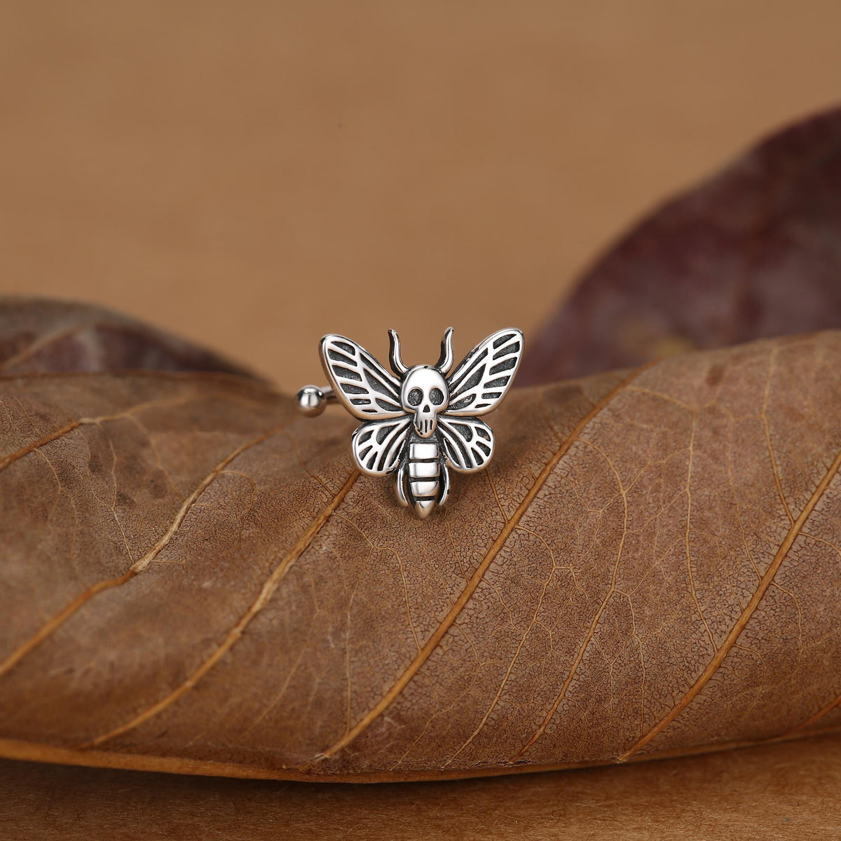 Sterling Silver Death's-head Hawkmoth Ear Cuff