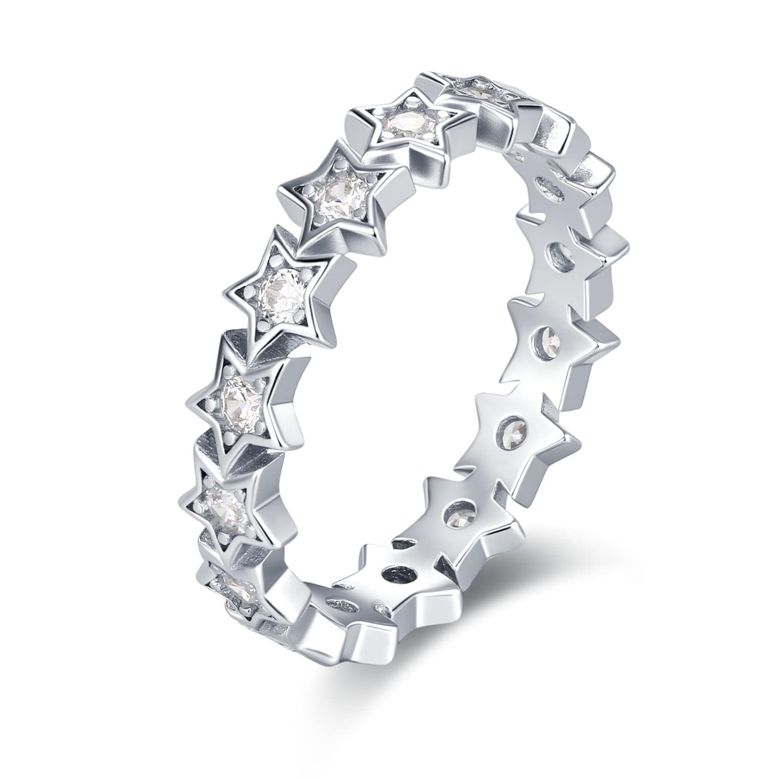 Sterling Silver Star Eternity Ring