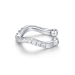 Sterling Silver CZ Wave Ear Cuff