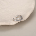 Sterling Silver Double Line CZ Ear Cuff