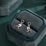 Sterling Silver Pigeon Earring Charms For Hoop Earrings