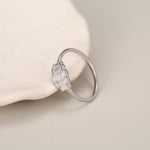 Sterling Silver Baguette CZ Cluster Ring