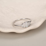Sterling Silver Baguette CZ Cluster Ring