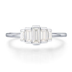 Sterling Silver Baguette CZ Cluster Ring