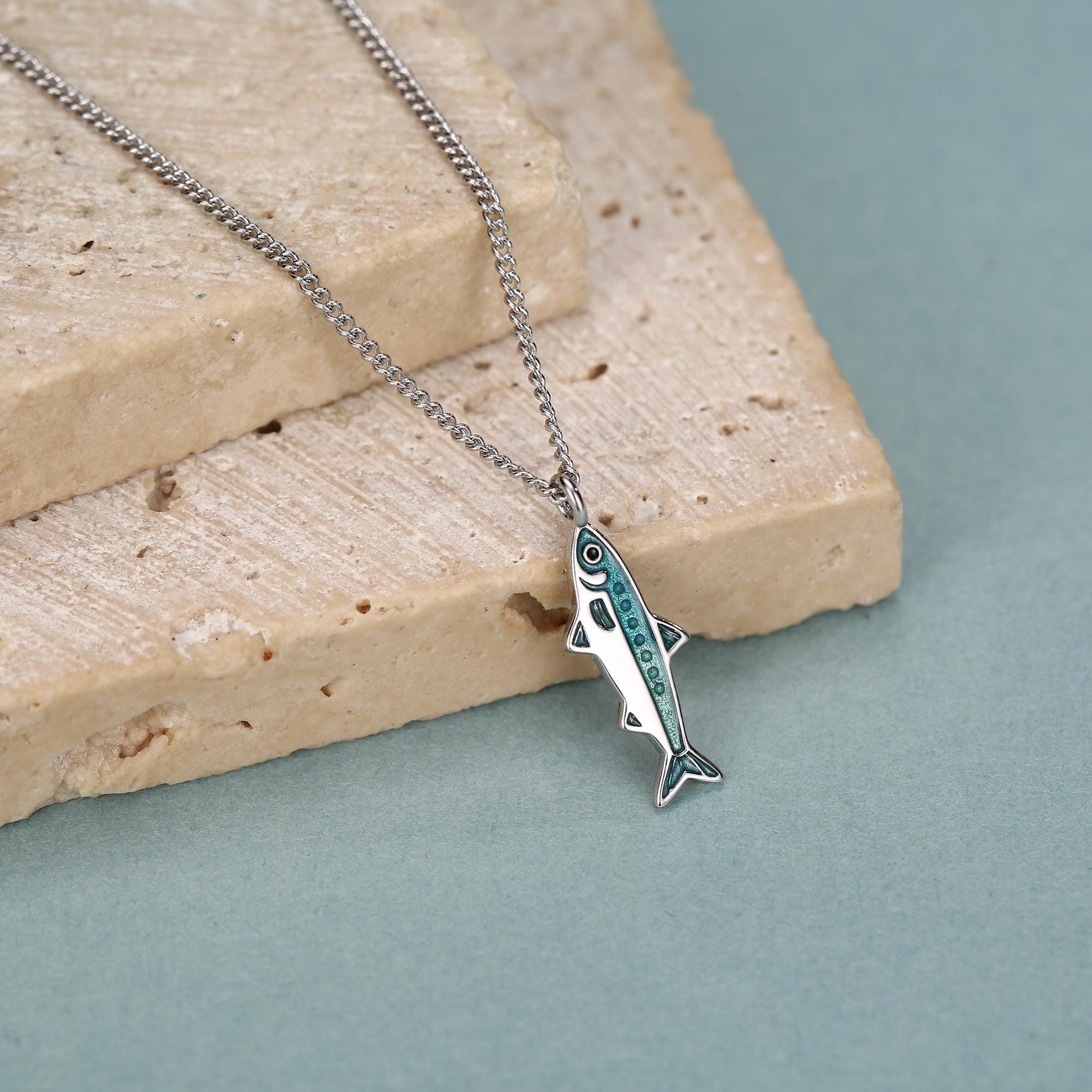 Sterling Silver Sardine Fish Necklace