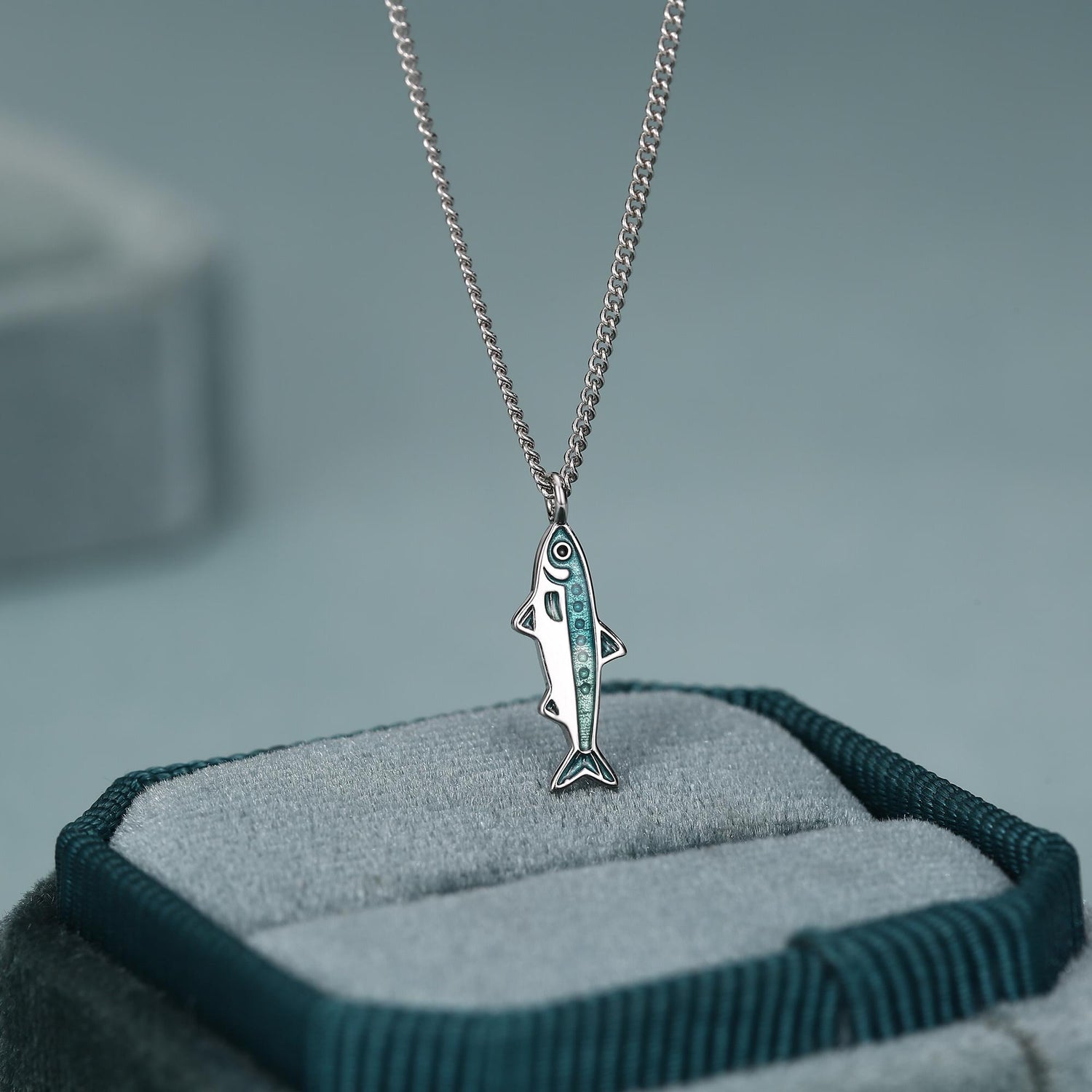 Sterling Silver Sardine Fish Necklace