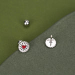 Sterling Silver Jam Biscuit 18G Screw Back Earrings