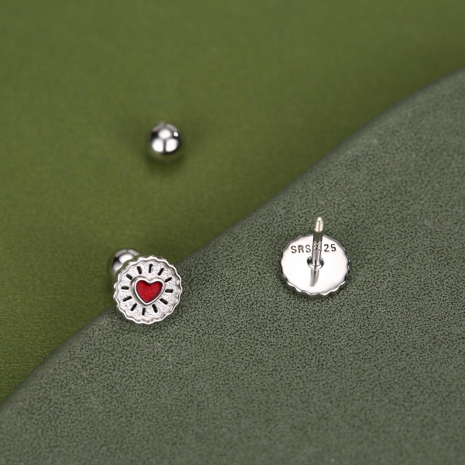 Sterling Silver Jam Biscuit 18G Screw Back Earrings