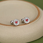 Sterling Silver Jam Biscuit 18G Screw Back Earrings