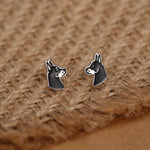 Sterling Silver Doberman Dog Stud Earrings