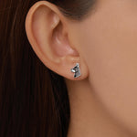 Sterling Silver Doberman Dog Stud Earrings