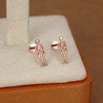 Sterling Silver Skeleton 16G Internally Threaded Flat Back Earrings