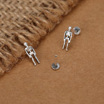 Sterling Silver Skeleton 16G Internally Threaded Flat Back Earrings