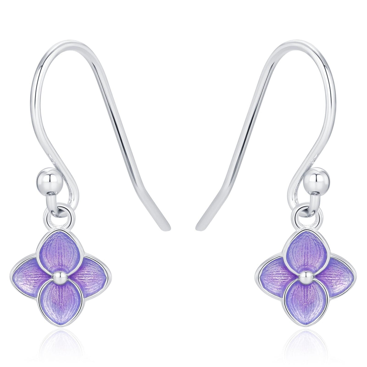 Sterling Silver Hydrangea Flower Drop Earrings