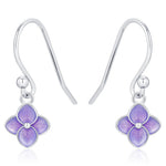 Sterling Silver Hydrangea Flower Drop Earrings