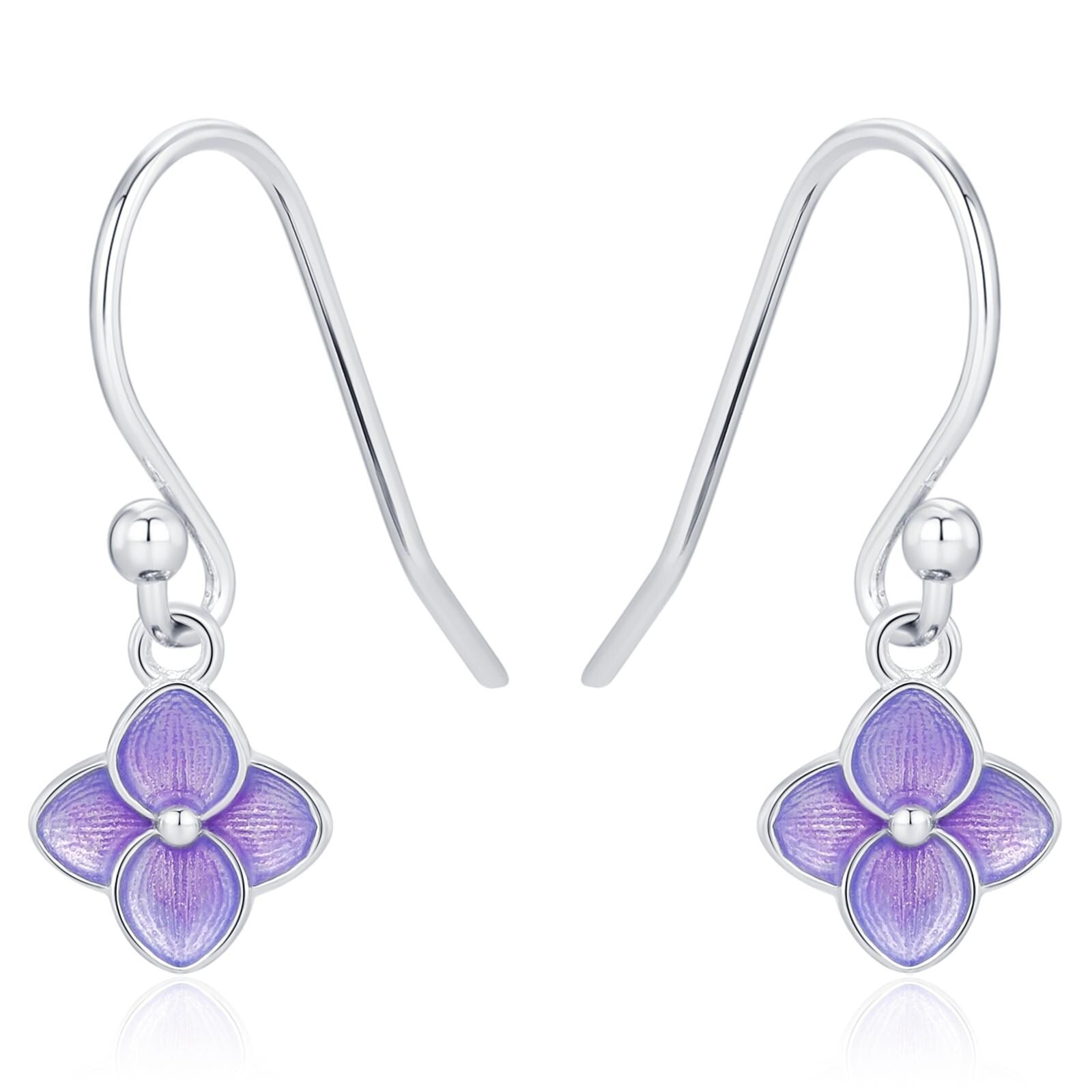Sterling Silver Hydrangea Flower Drop Earrings