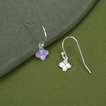 Sterling Silver Hydrangea Flower Drop Earrings