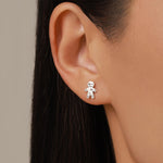 Sterling Silver Mismatched Voodoo Doll and Mummy Stud Earrings