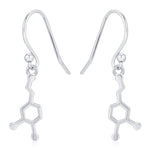Sterling Silver Dopamine Molecule Drop Earrings