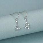 Sterling Silver Dopamine Molecule Drop Earrings