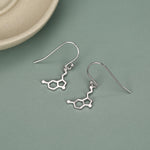 Sterling Silver Serotonin Molecule Drop Earrings