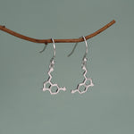 Sterling Silver Serotonin Molecule Drop Earrings