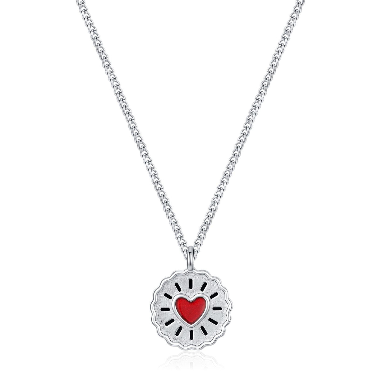 Sterling Silver Jam Biscuit Pendant Necklace