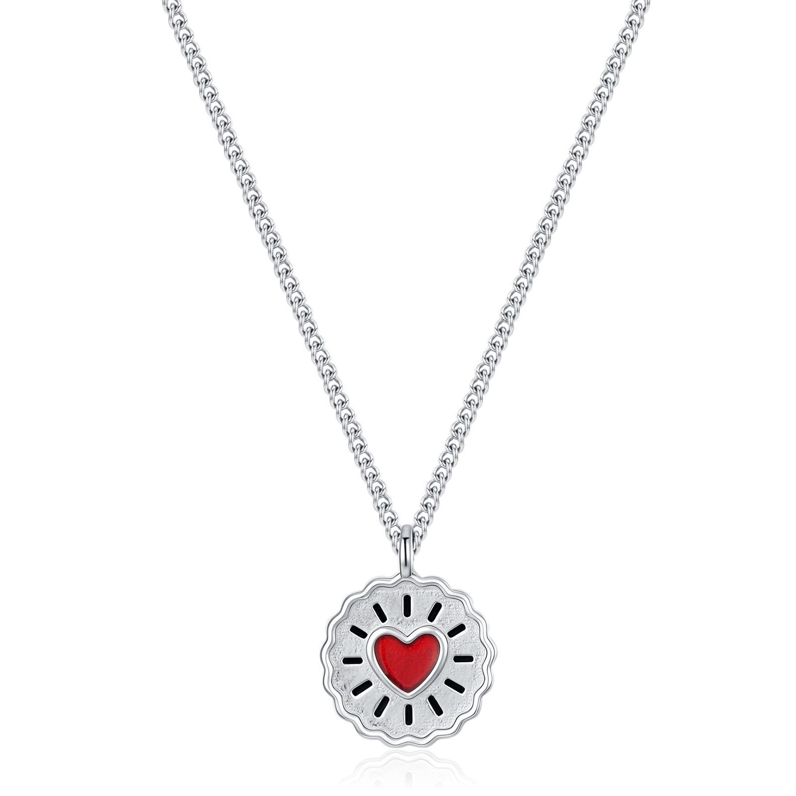 Sterling Silver Jam Biscuit Pendant Necklace