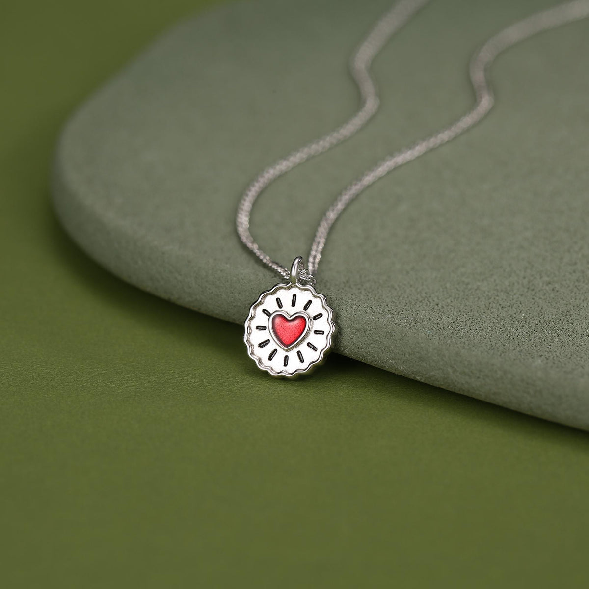 Sterling Silver Jam Biscuit Pendant Necklace