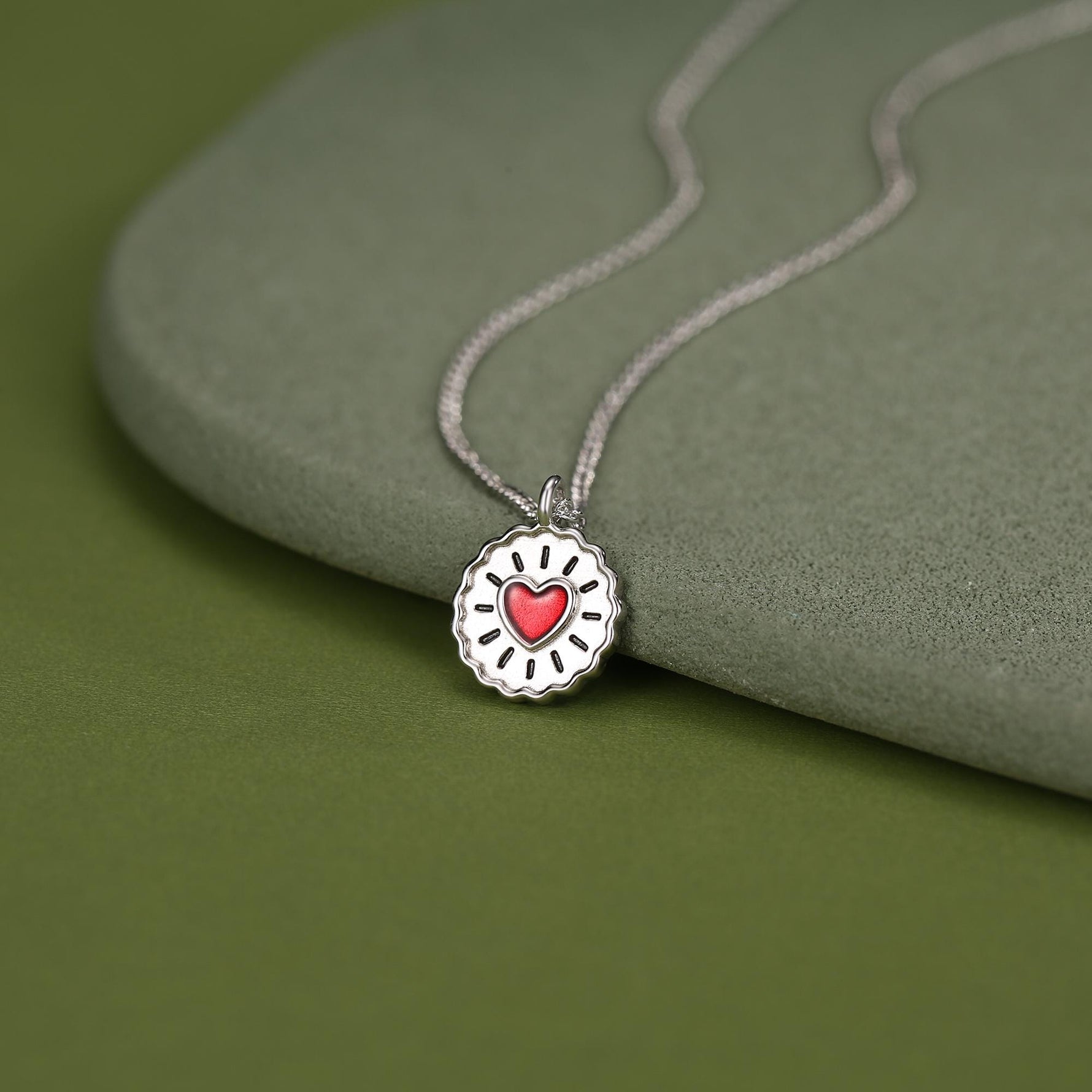 Sterling Silver Jam Biscuit Pendant Necklace