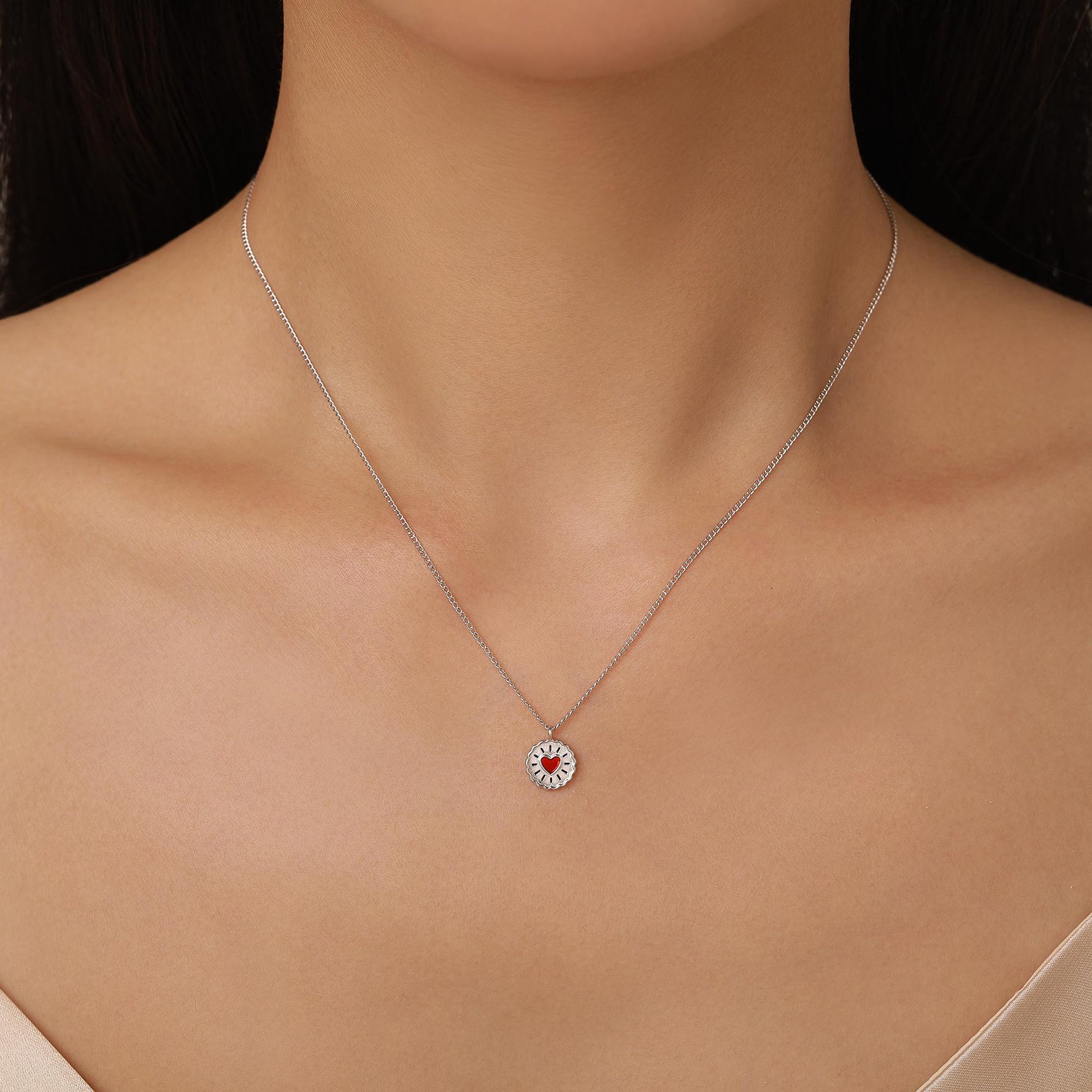 Sterling Silver Jam Biscuit Pendant Necklace