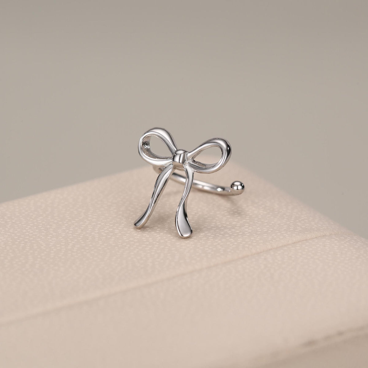 Sterling Silver Ribbon Bow Open Hoops