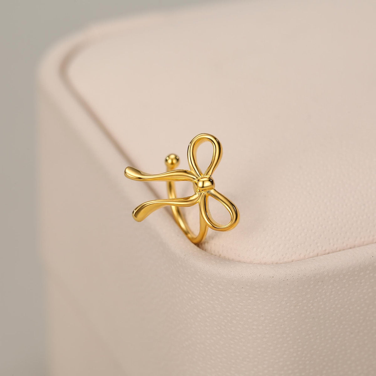 Sterling Silver Ribbon Bow Open Hoops