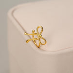 Sterling Silver Ribbon Bow Open Hoops
