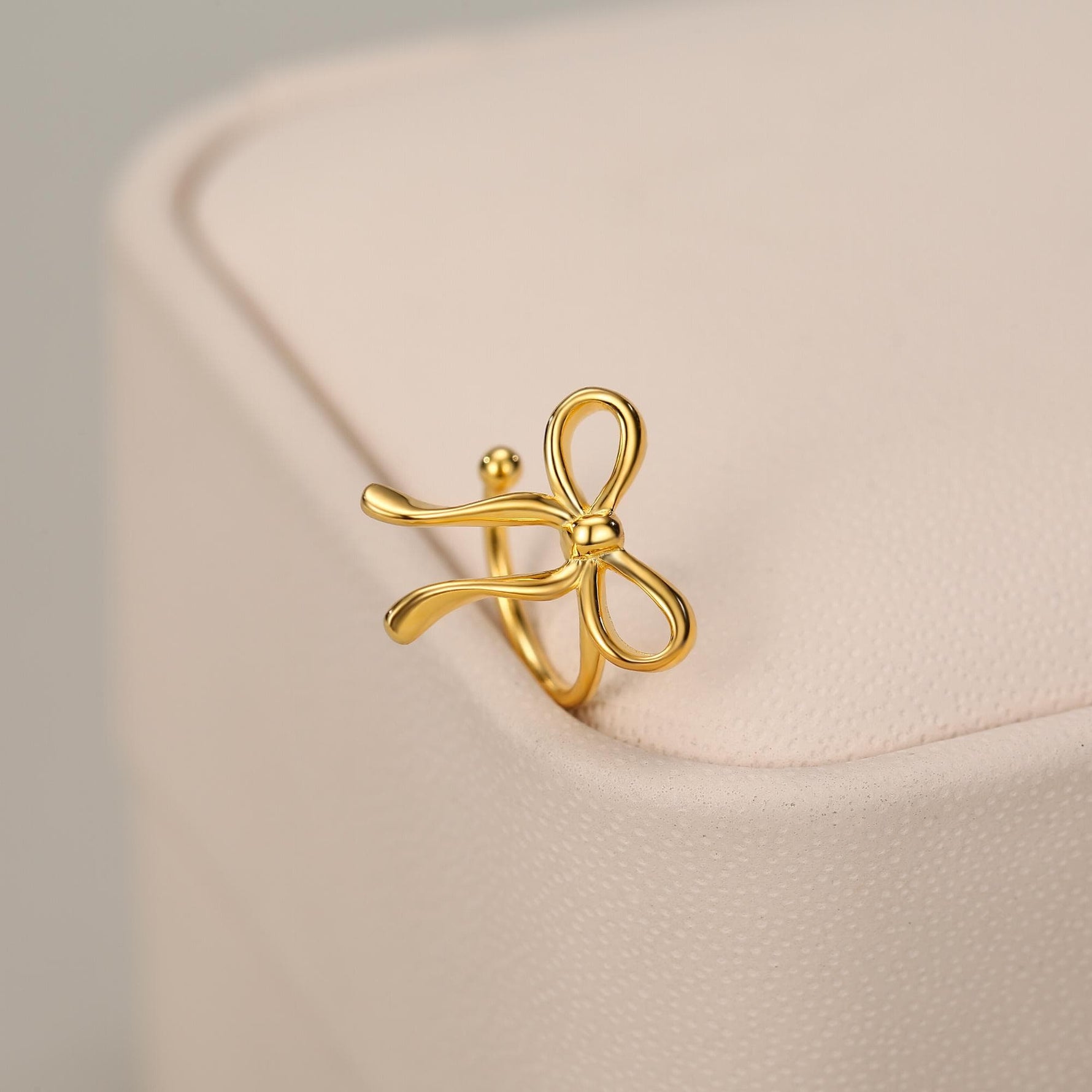 Sterling Silver Ribbon Bow Open Hoops