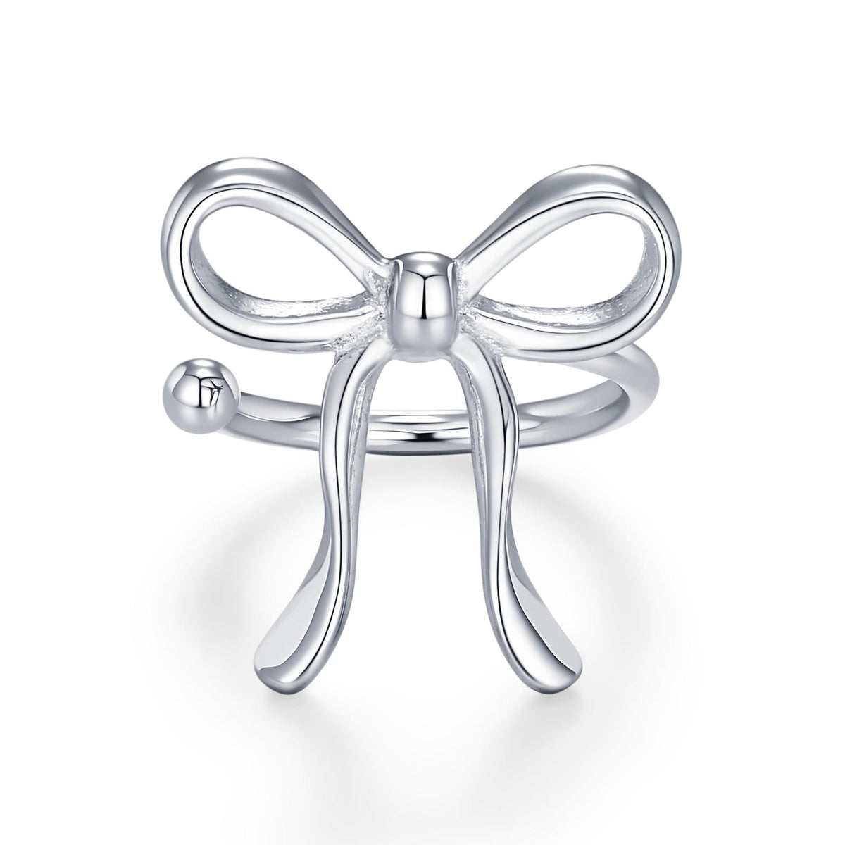 Sterling Silver Ribbon Bow Open Hoops