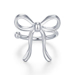 Sterling Silver Ribbon Bow Open Hoops
