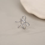 Sterling Silver Ribbon Bow Open Hoops