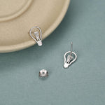 Sterling Silver Lightbulb Stud Earrings