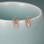 Sterling Silver Lightbulb Stud Earrings