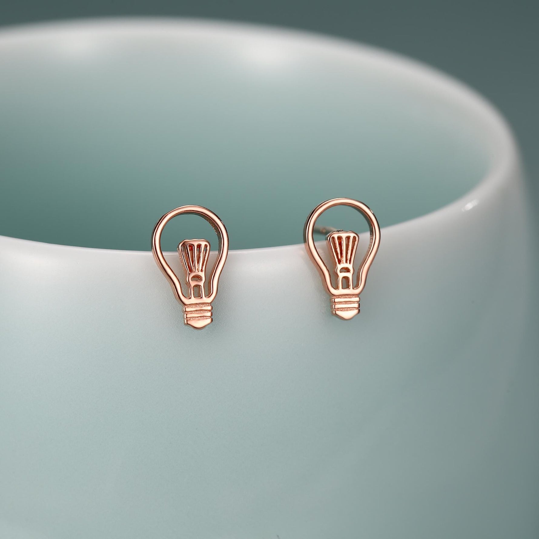 Sterling Silver Lightbulb Stud Earrings