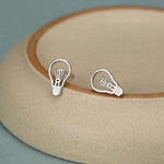 Sterling Silver Lightbulb Stud Earrings